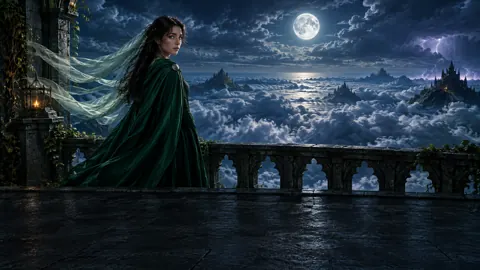 Cloaked Woman Above Cloud Sea