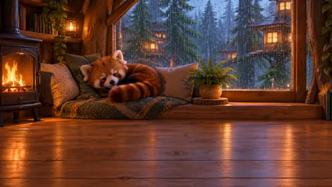 Red Panda Treehouse Reading Nook