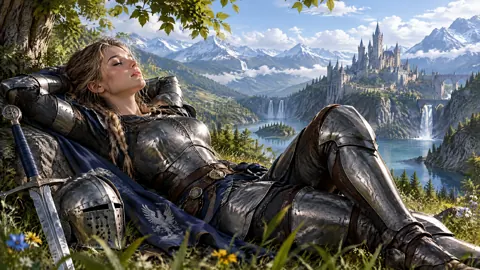 Resting Knight by Alpine Lake