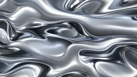 Chrome Liquid Waves Abstract