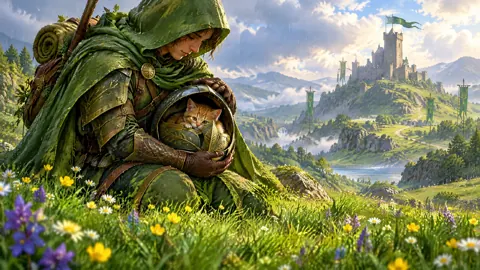 Armored Wanderer With Kitten