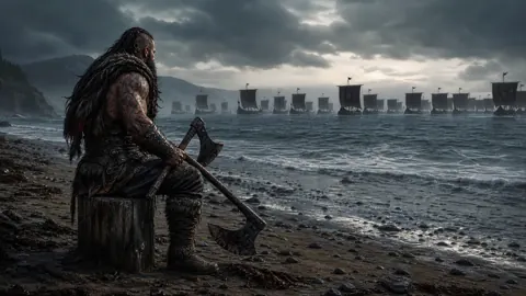 Viking Berserker by Longships