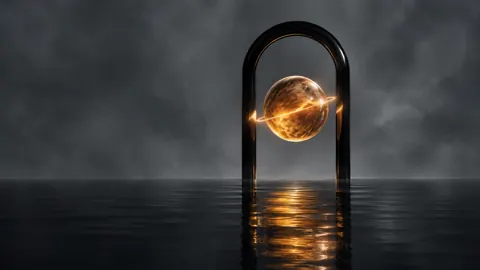 Glowing Orb in Black Arch