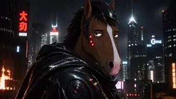 Neon Obsidian Horseman live wallpaper