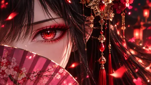 Crimson-Eyed Anime Girl Fan