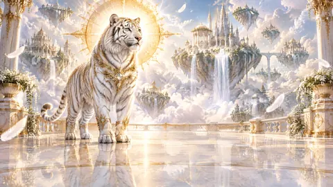 White Tiger With Sun Disk