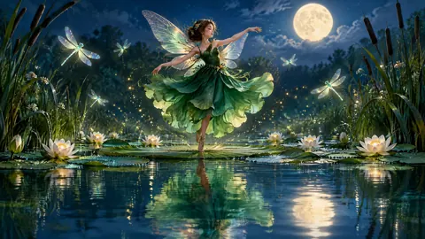 Fairy Dancing on Lily Pond