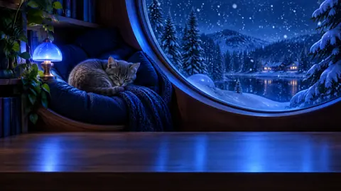 Sleeping Kitten by Sapphire Lamp