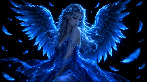 Blue Winged Angel in Space