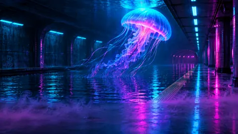 Giant Jellyfish in Flooded Station