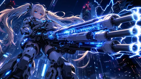 Cyberpunk Girl With Railgun