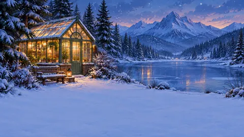 Greenhouse by Frozen Pond