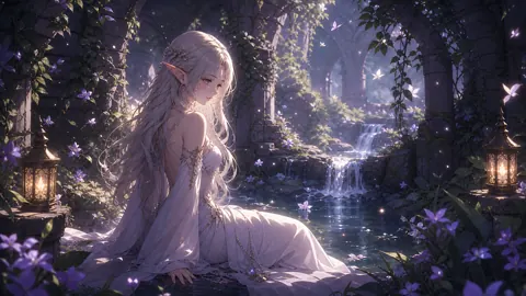 Silver Haired Elf by Waterfalls