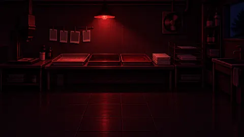 Pixel Art Darkroom at Night