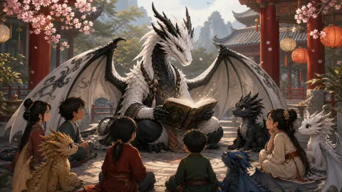Children and Dragons at Temple