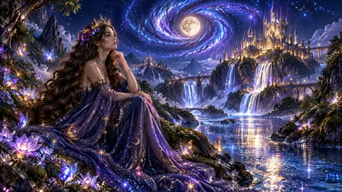 Crowned Woman by Fantasy River