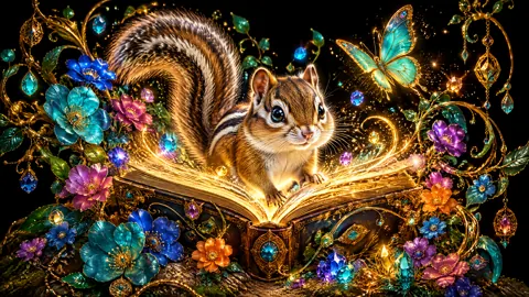 Chipmunk Emerging From Magic Book