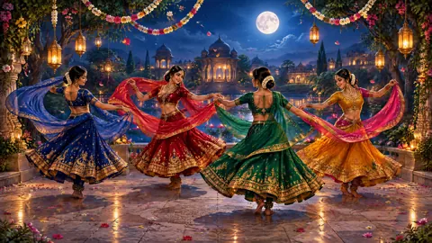 Indian Dancers in Palace Garden