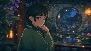 Moonlit Lotus Pavilion live wallpaper