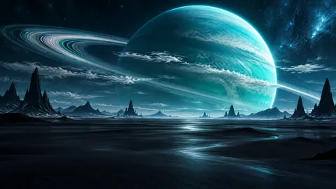 Turquoise Ringed Planet Desert