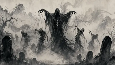 Necromancer With Skeletal Puppets