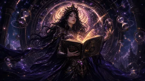 Time Witch With Glowing Grimoire