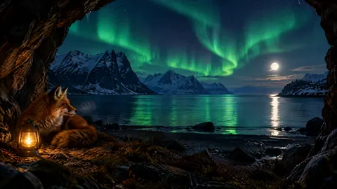 Fox Lantern by Moonlit Fjord