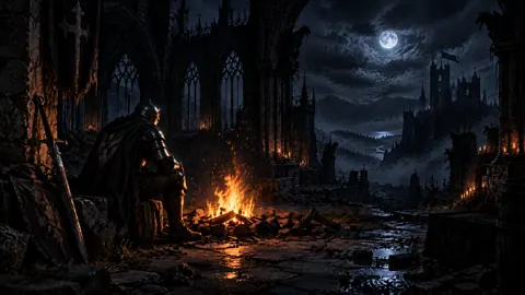 Armored Knight by Campfire