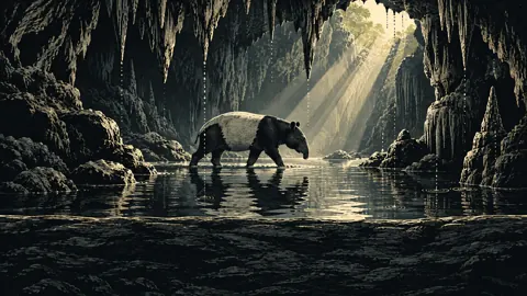 Malayan Tapir in Limestone Cave