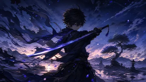 Anime Swordsman by Twilight Lake
