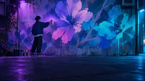 Street Artist Painting Flowers
