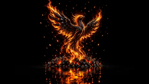 Phoenix Rising From Charcoal