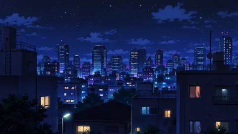 1990s Anime City Rooftops