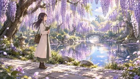 Botanist Under Wisteria Bridge
