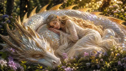 Elf Sleeping on White Dragon