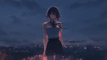 Embers Over Dusk City live wallpaper