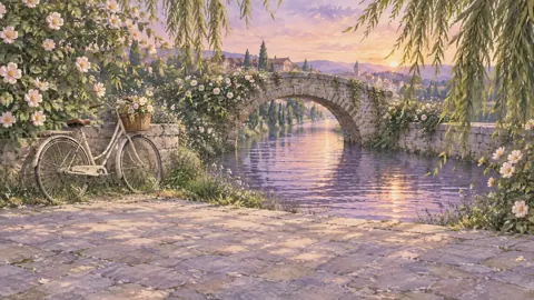 Vintage Bicycle by Stone Bridge