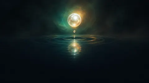 Luminous Pearl Above Midnight Pool