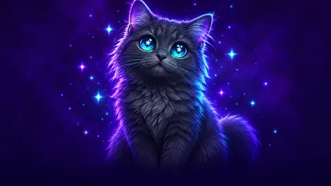 Gray Cat With Star Eyes