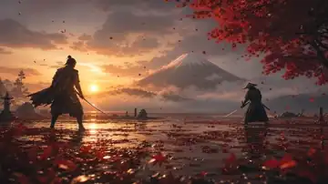 Dawn Duel at Fuji live wallpaper