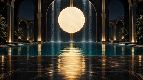 Art Deco Sun Disc Courtyard