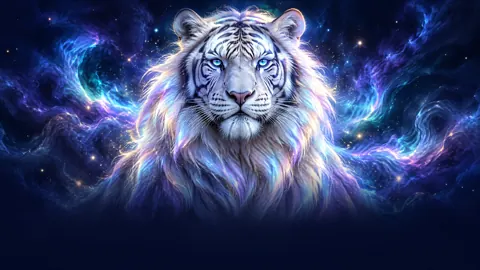 White Tiger With Aurora Eyes