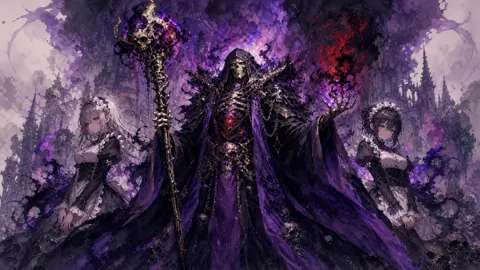 Necromancer Overlord With Maid Guards