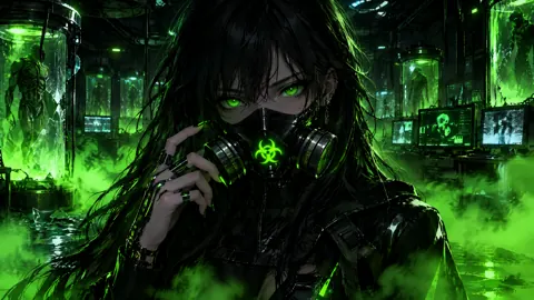 Biohazard Woman in Toxic Lab