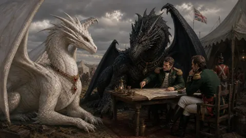 White Wyvern with British Officers