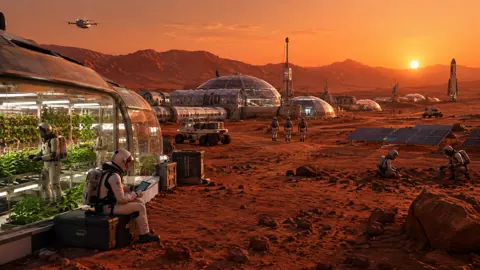 Mars Greenhouse at Sunset