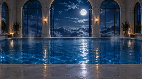 Moonlit Stone Bathhouse