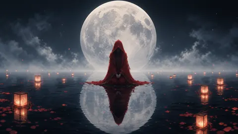 Red Cloak on Black Sea