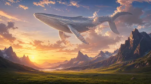 Silver Whale Above Mountain Valley