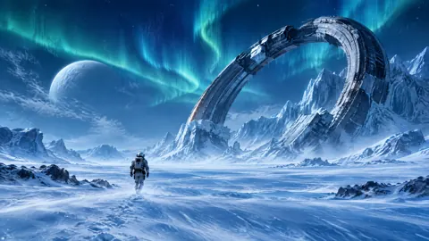 Astronaut at Frozen Ring